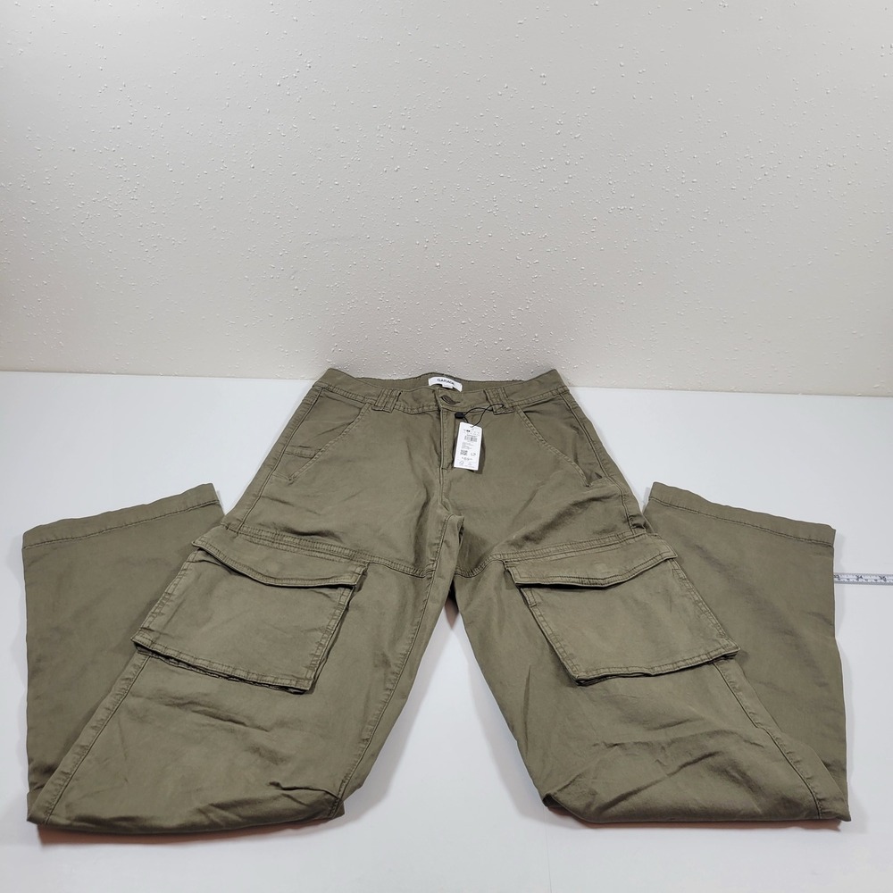 NWT Garage Remi Straight Cargo Pants Women Size 0 Army Green Utility Streetwear